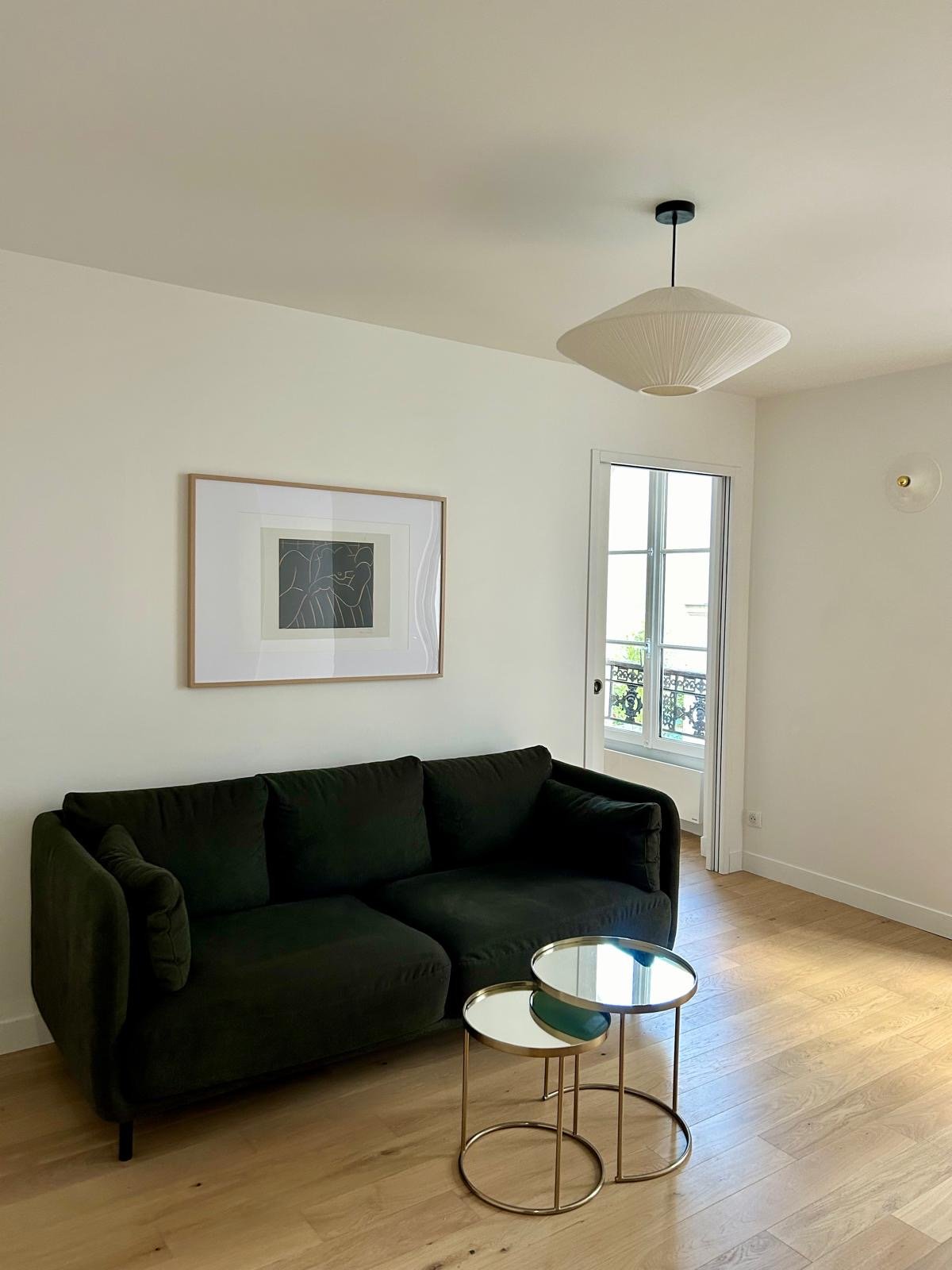 Rénovation appartement haussmannien — salon contemporain, Paris